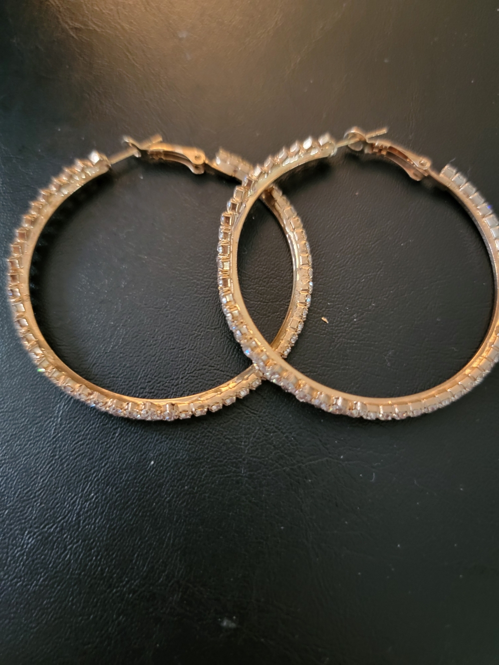 jcpenney Gold-Tone Crystal Hoop Earrings